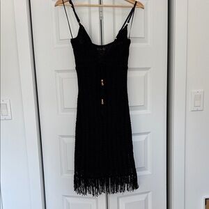 Elegant guess Black Fringe Dress
